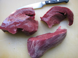 Heart on cutting board